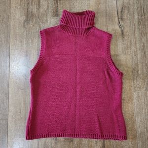Liz Claiborne cranberry red knit sweater vest large holiday cabincore retrocore